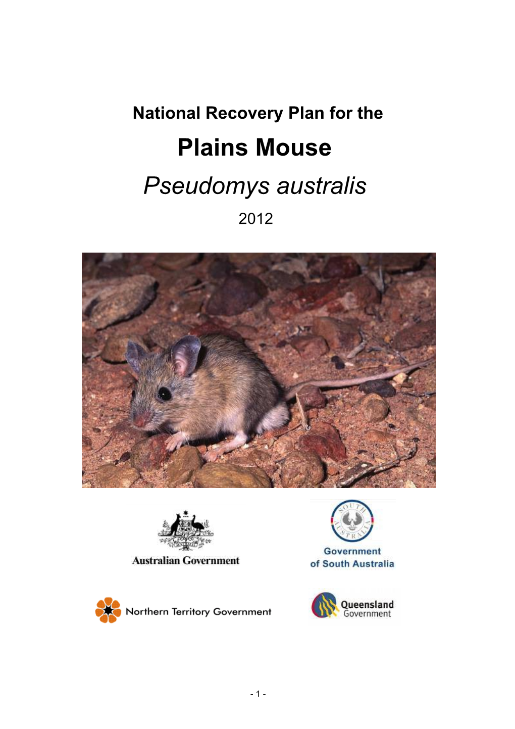 National Recovery Plan for the Plains Mouse Pseudomys Australis