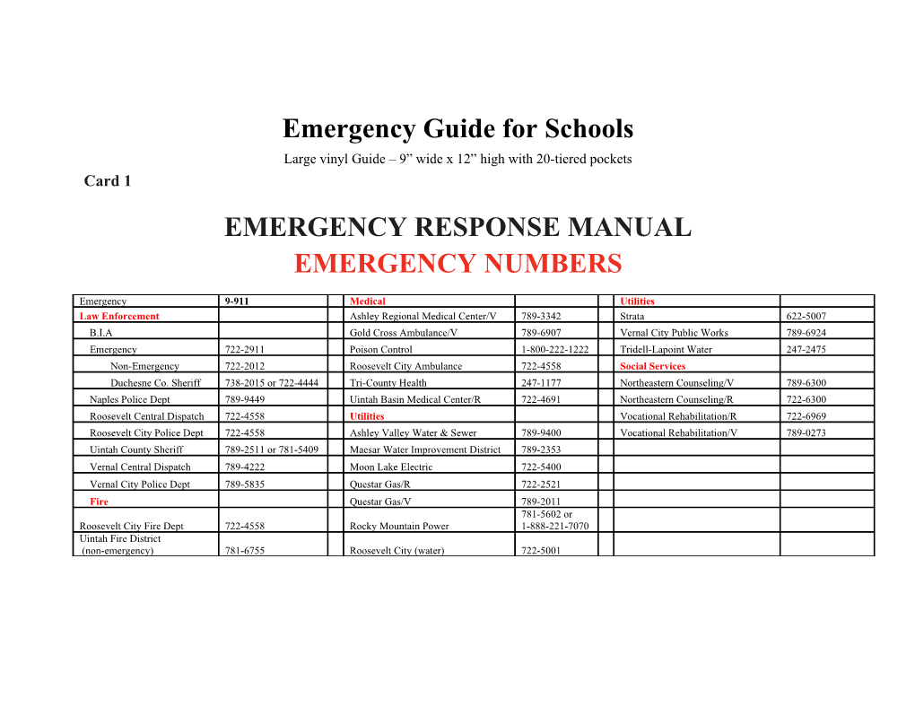 Fill-In Text Based on Oak Park Sample Guide