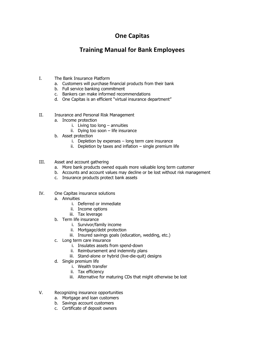 Training Manual for Bank Employees