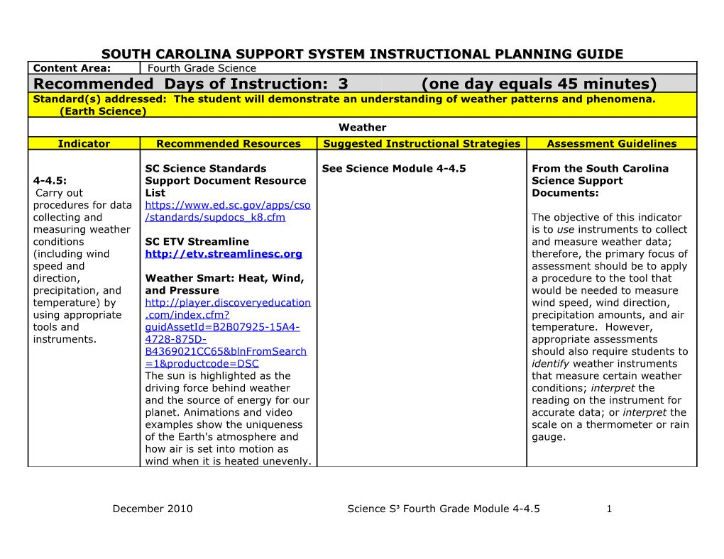 South Carolina Support System Instructional Planning Guide s1