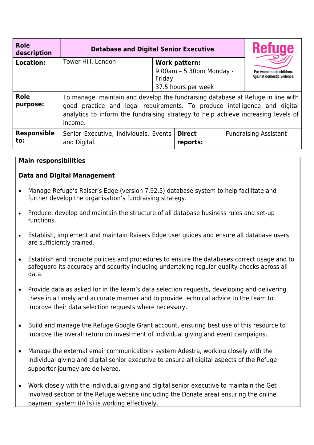 Produce, Develop and Maintain the Structure of All Database Business Rules and Set-Up Functions