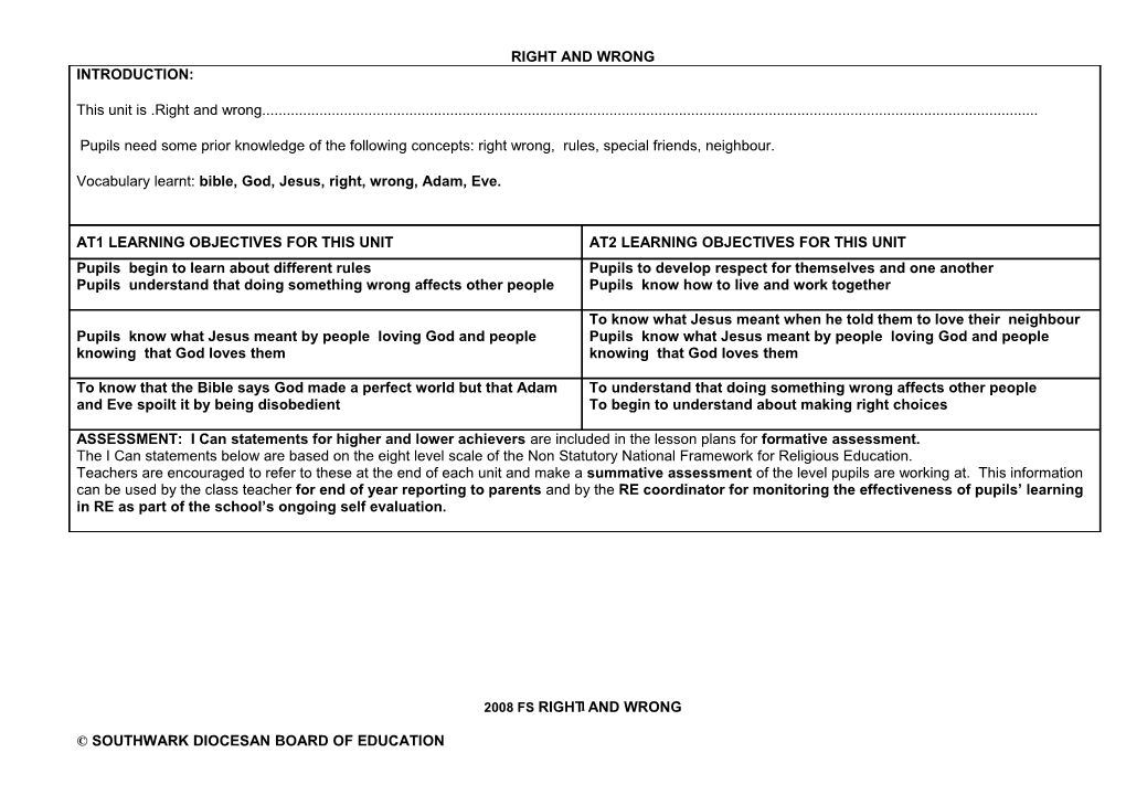 THIS UNIT Is an Introduction to Islam for Y1 Or Y2 s1