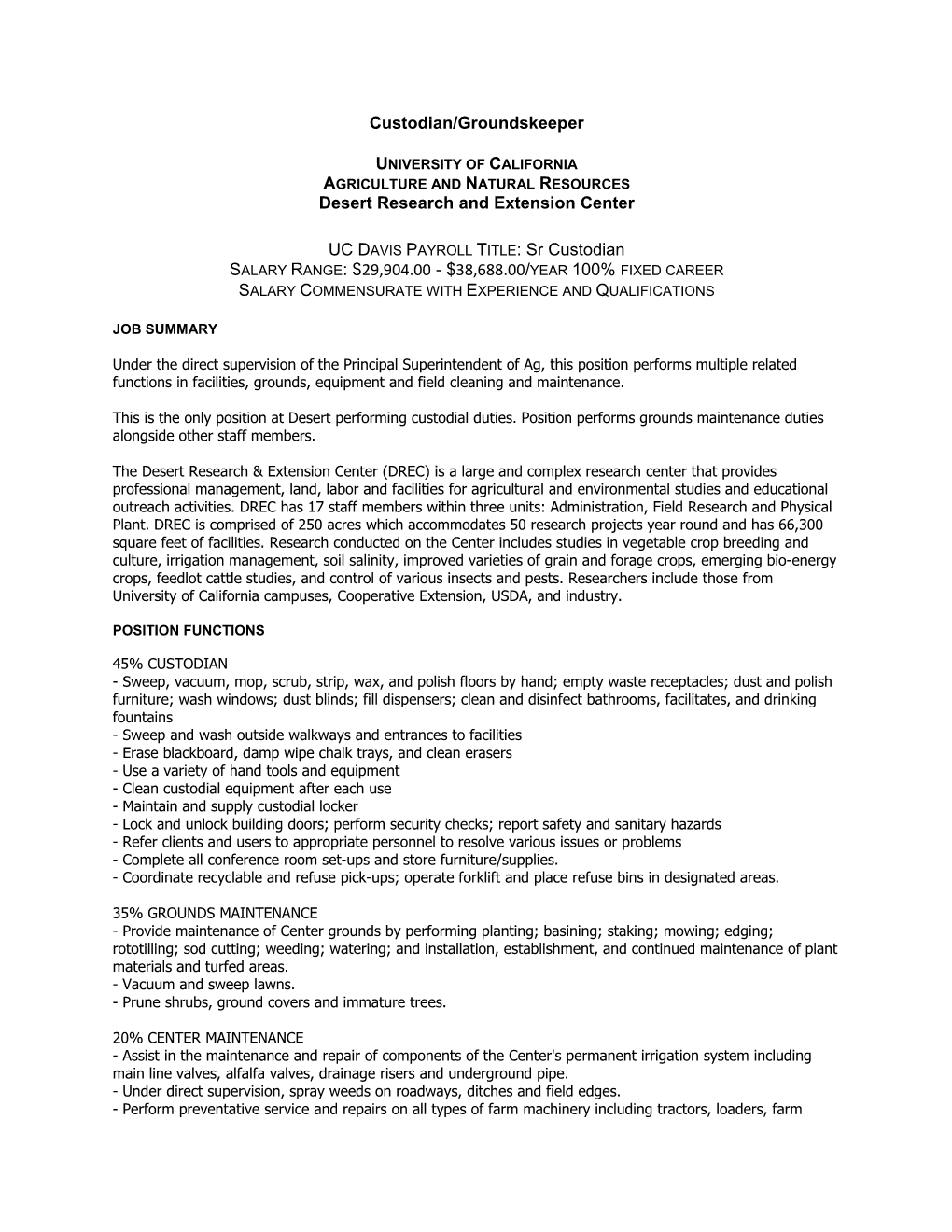 Analyst Iv, Contracts and Grants, Agriculture and Natural Resources