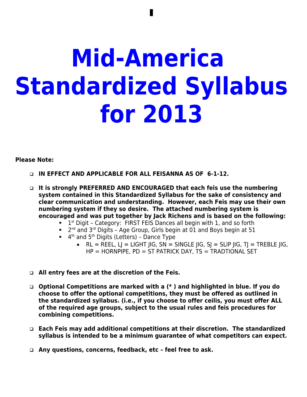 Standard North American Syllabus Issues and Recommendations s1