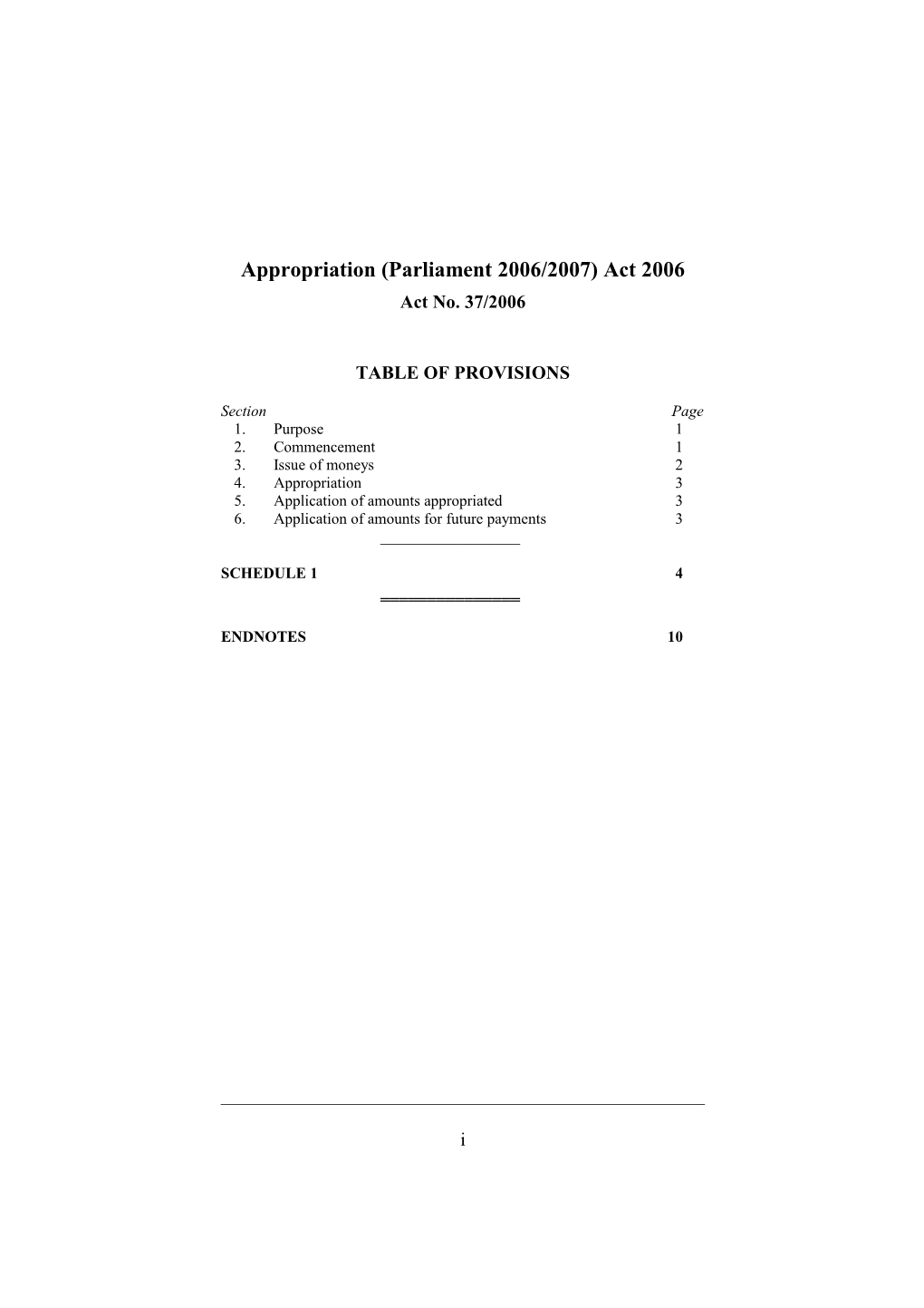 Appropriation (Parliament 2006/2007) Act 2006