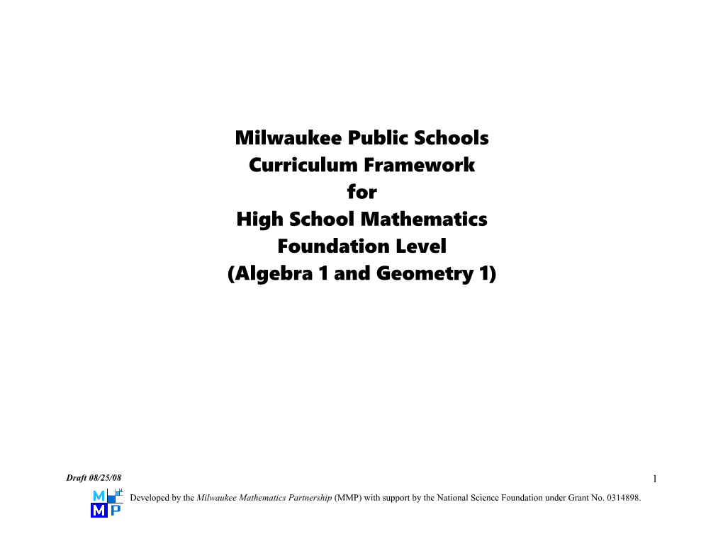 MPS Algebra/Geometry Syllabus Template