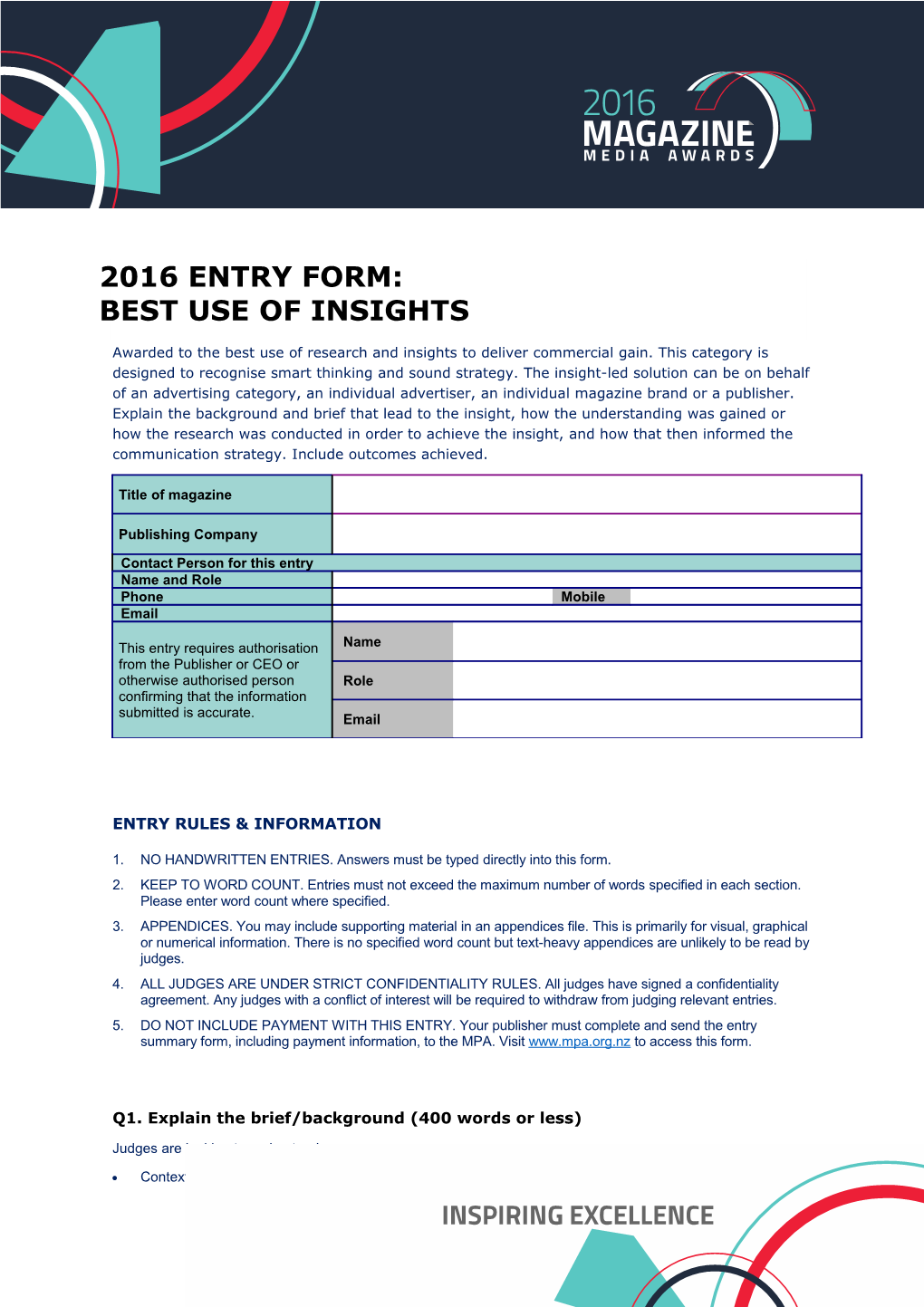 Entry Rules & Information