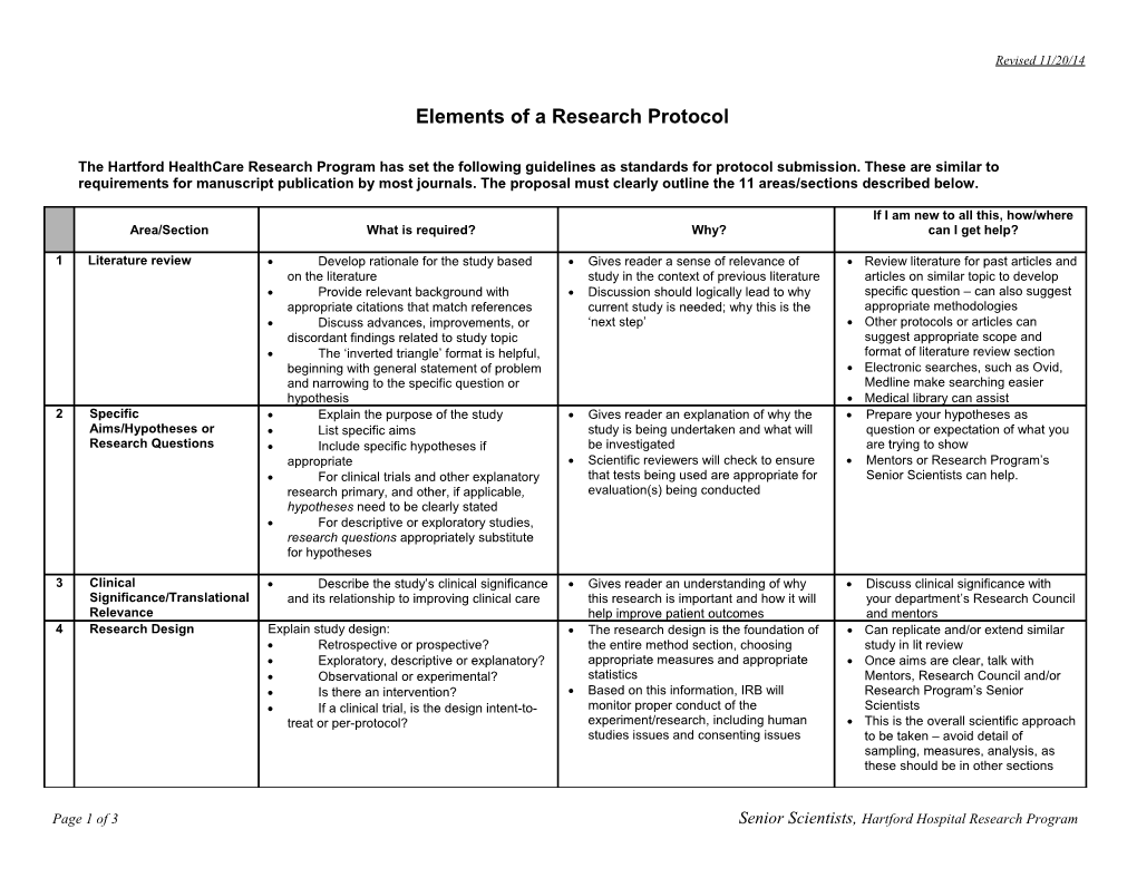 Elements of a Research Project