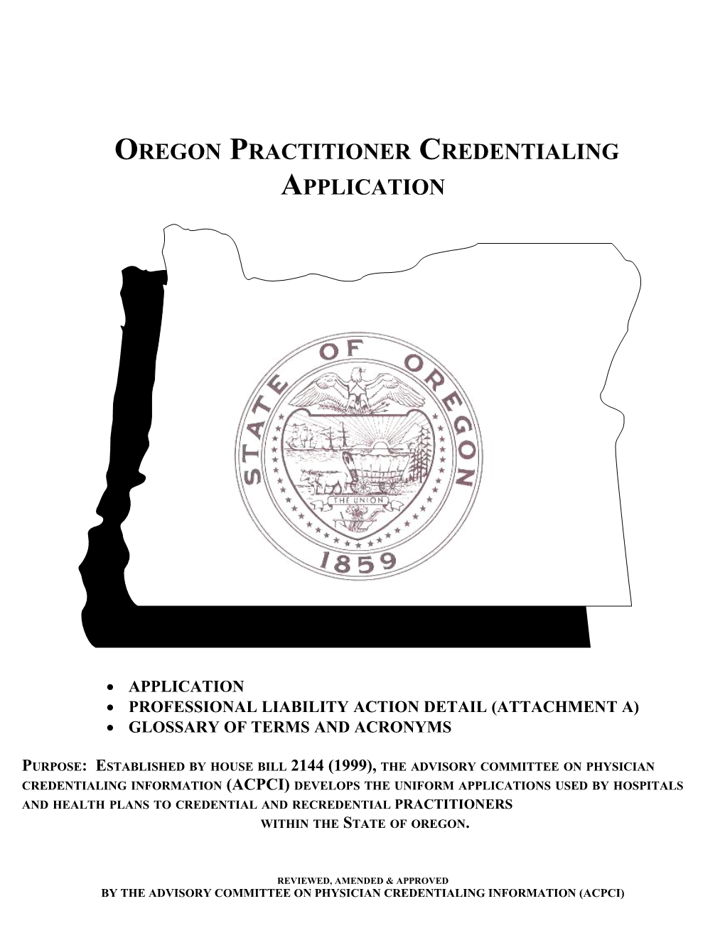Practitioner Credentialing Application