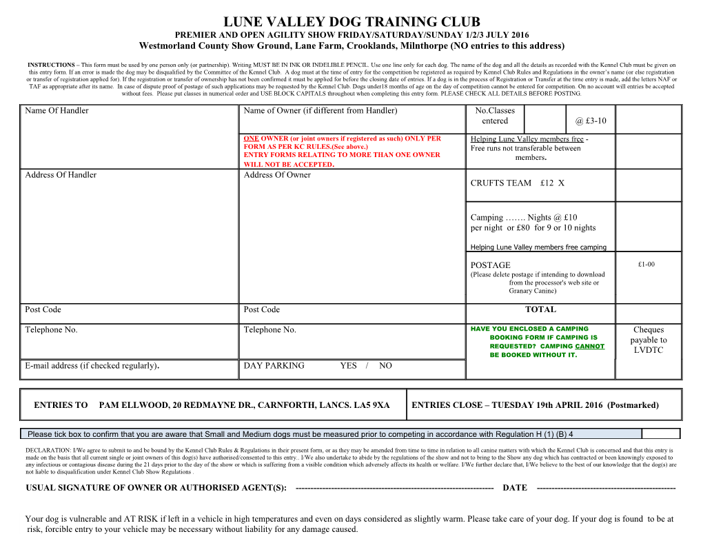 Lune Valley Dog Training Club s1