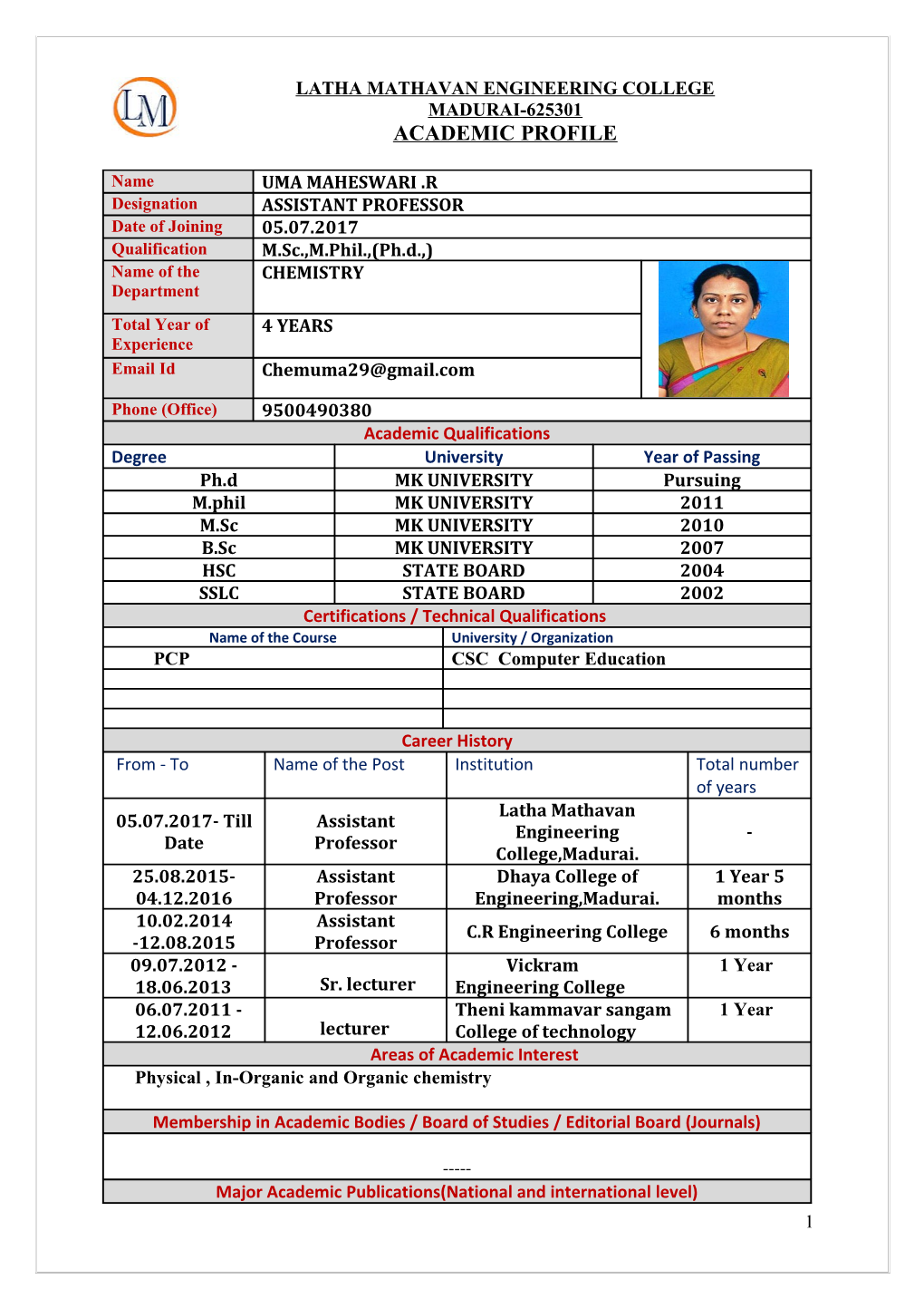 Academic Profile s1