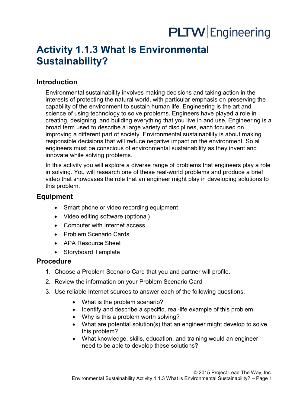 Activity 1.1.3 What Is Environmental Sustainability? s1