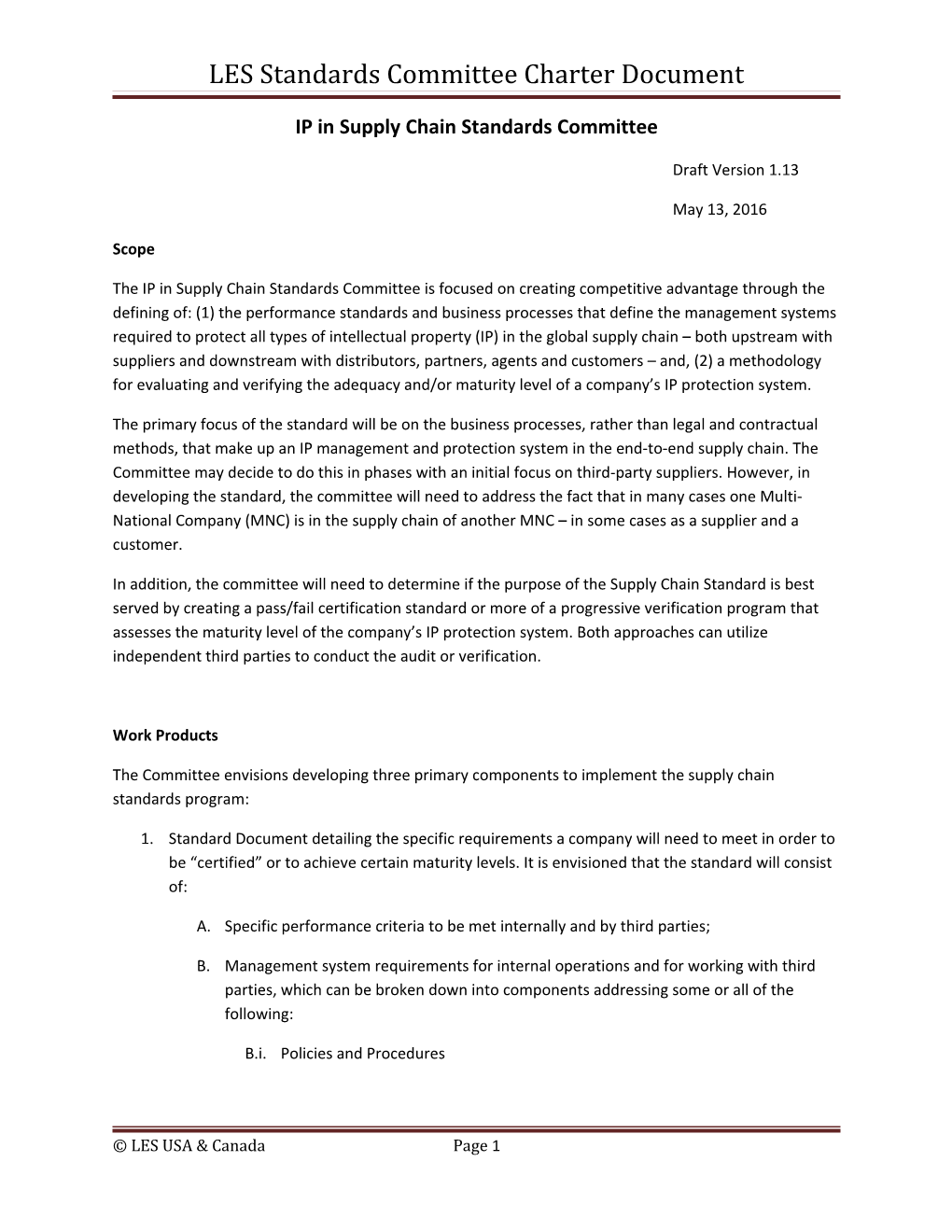 LES Standards Committee Charter Document