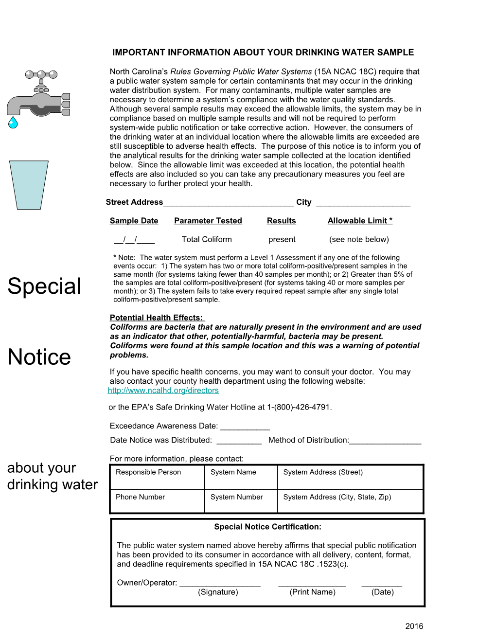 Important Information About Your Drinking Water Sample s1