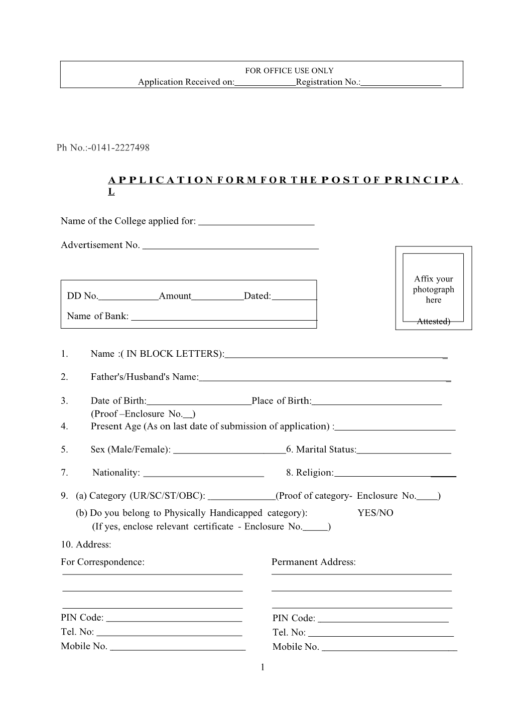 Application Form Principal Final 21.11.2011