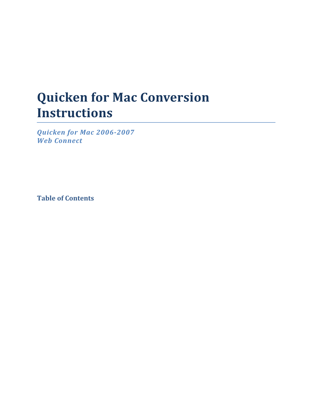 Quicken for Mac Conversion Instructions s1