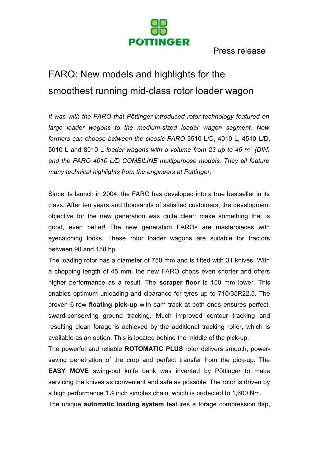 FARO: New Models and Highlights for The
