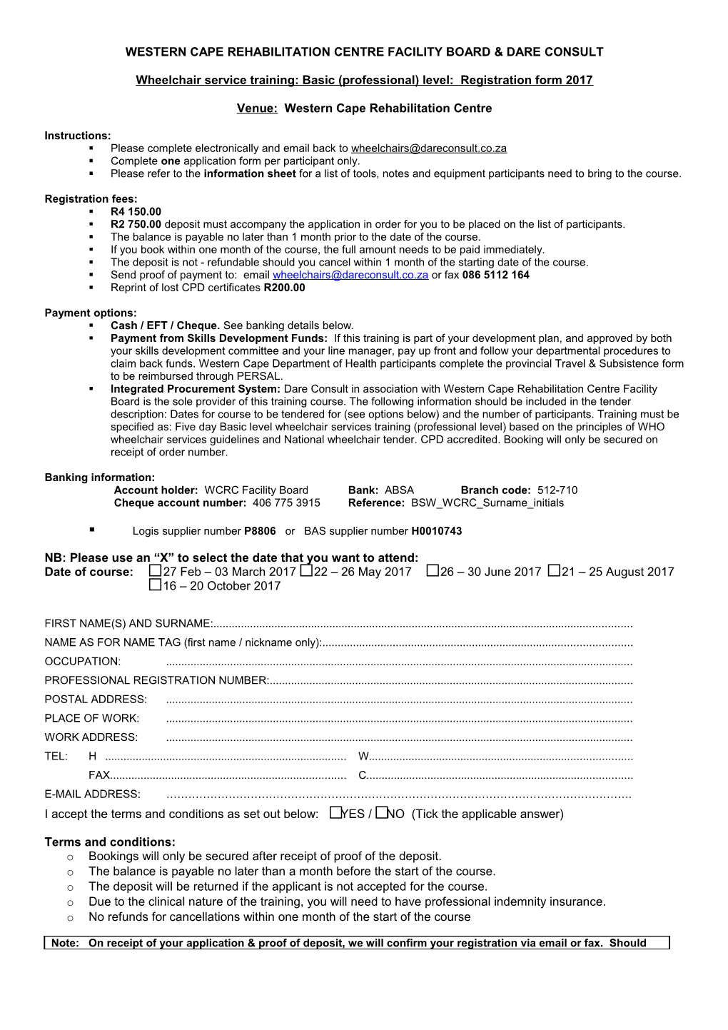 Notice of Wheelchair Workshop