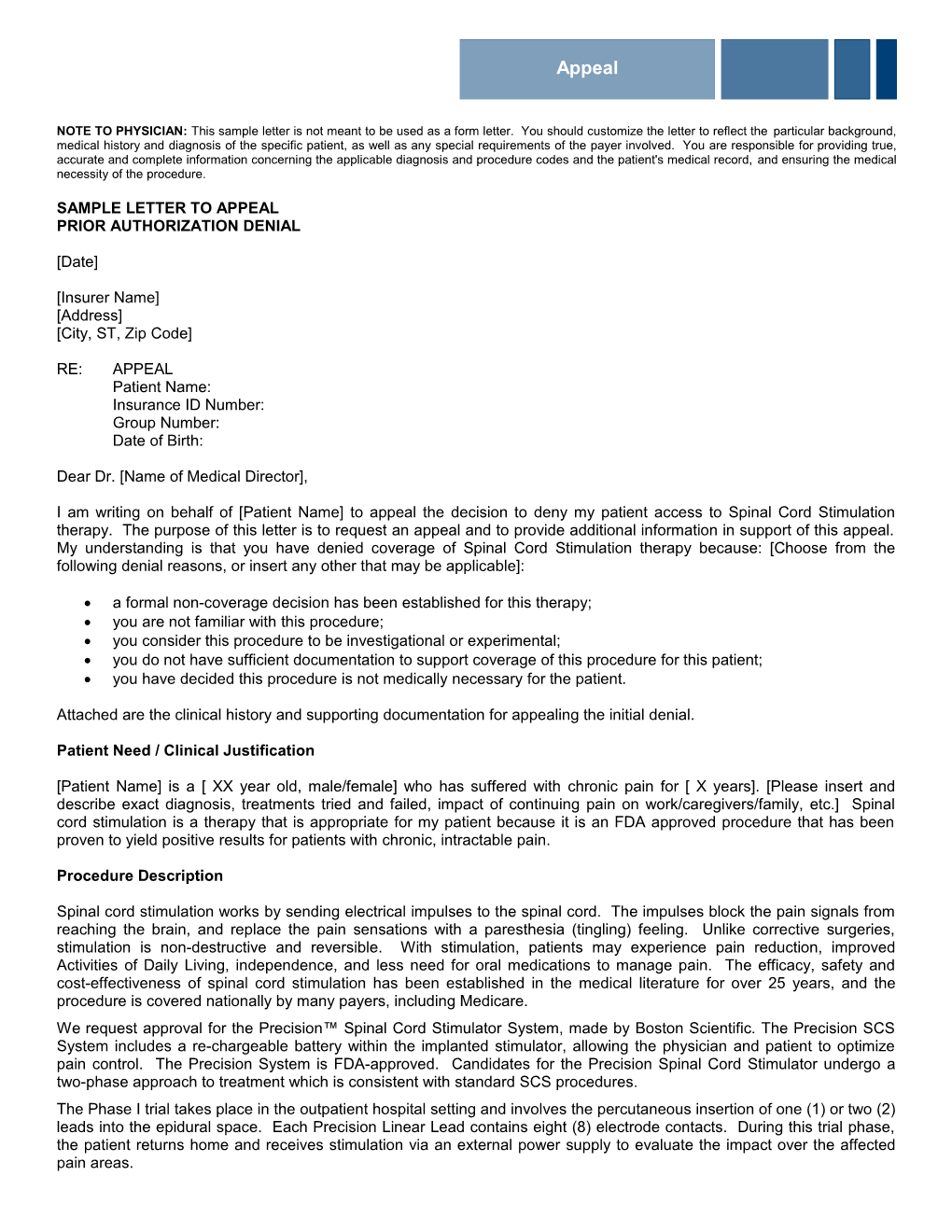 Sample Letter to Appeal