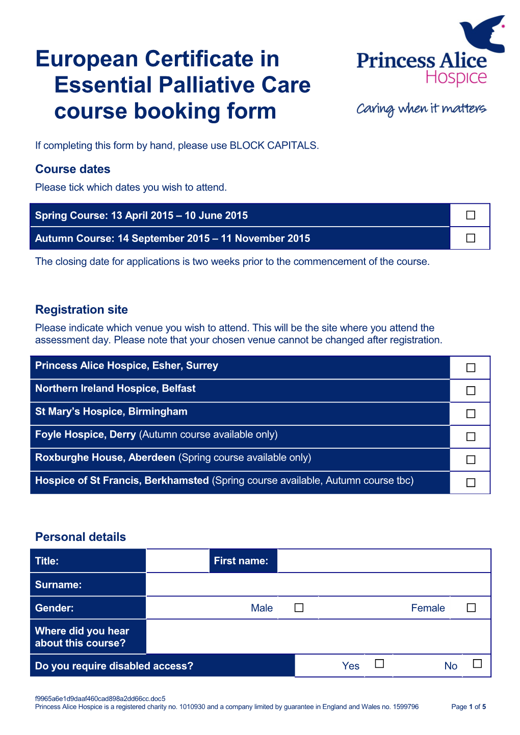 Pension Scheme at Princess Alice Hospice s1