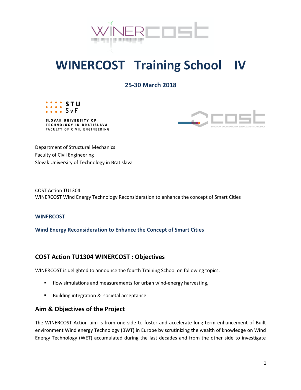WINERCOST Training School IV