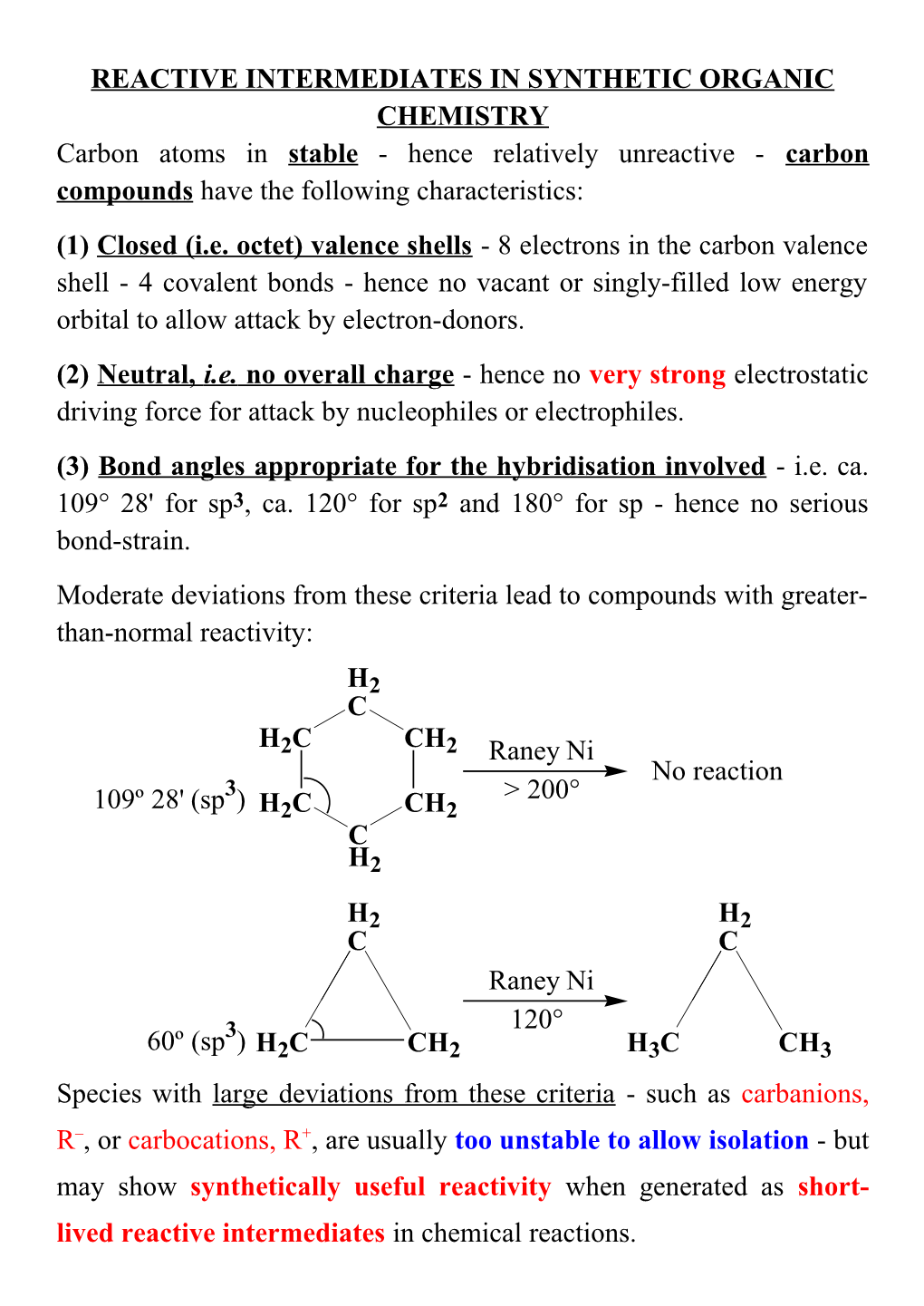Reactive Intermediates in Synthetic Organic Chemistry