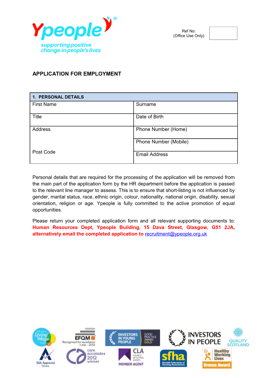 Application for Employment s106