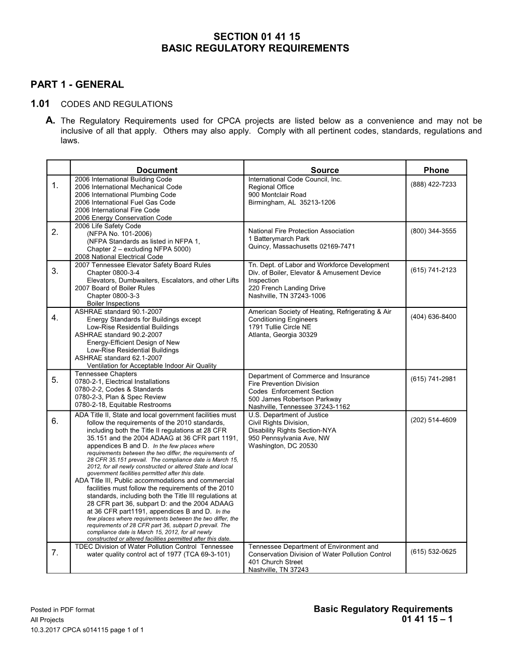 Basic Regulatory Requirements