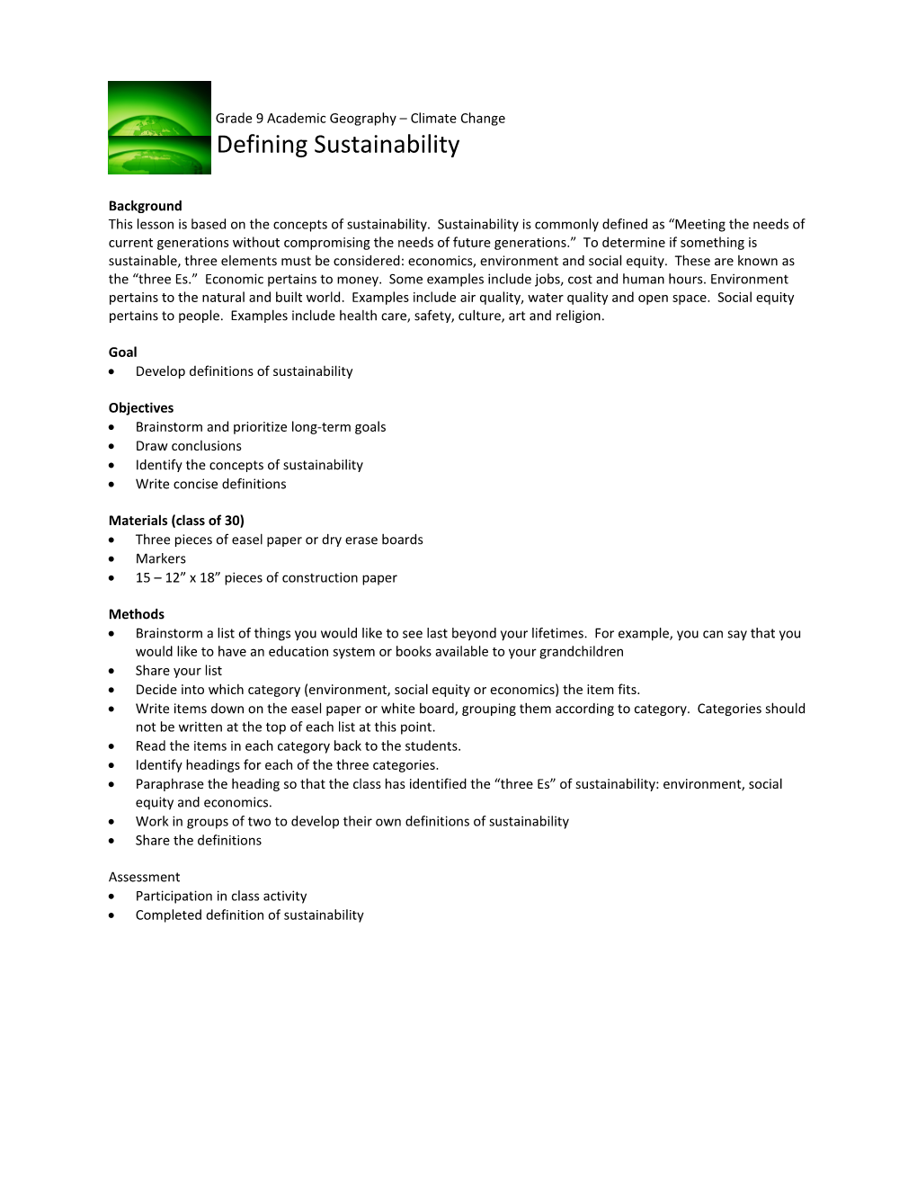 LA - Defining Sustainability