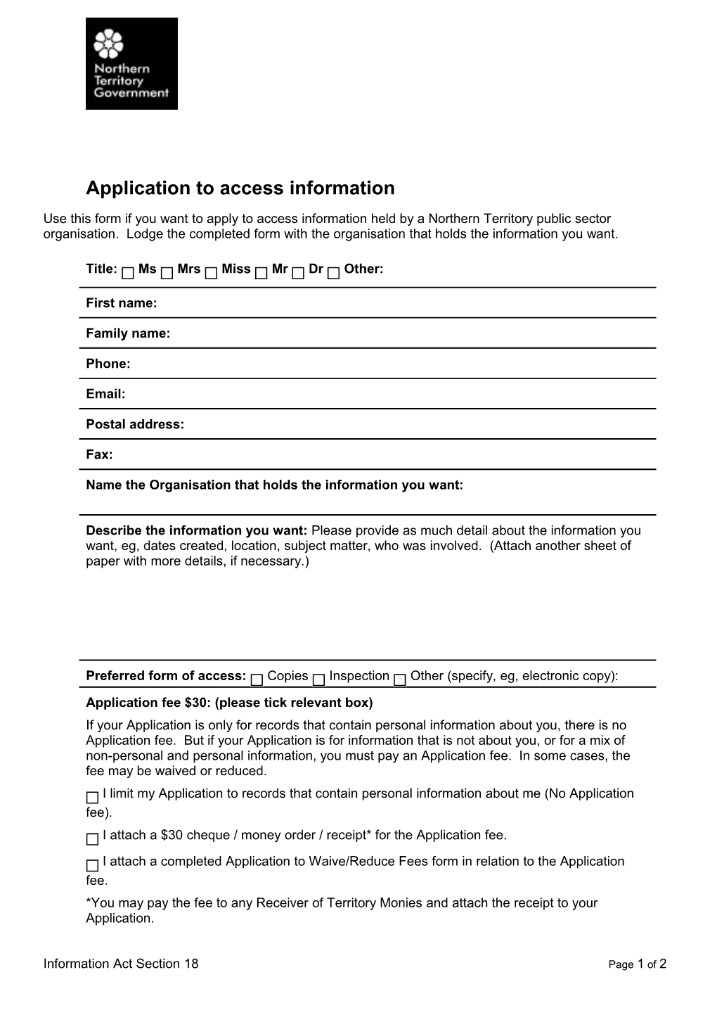 Application to Access Information