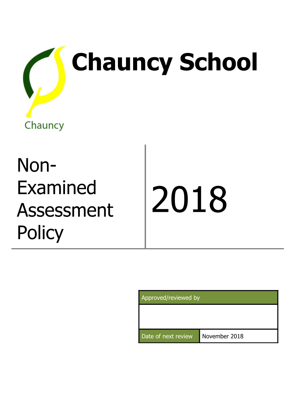 Non- Examined Assessment Policy