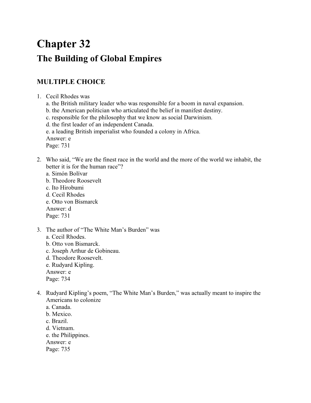 The Building of Global Empires