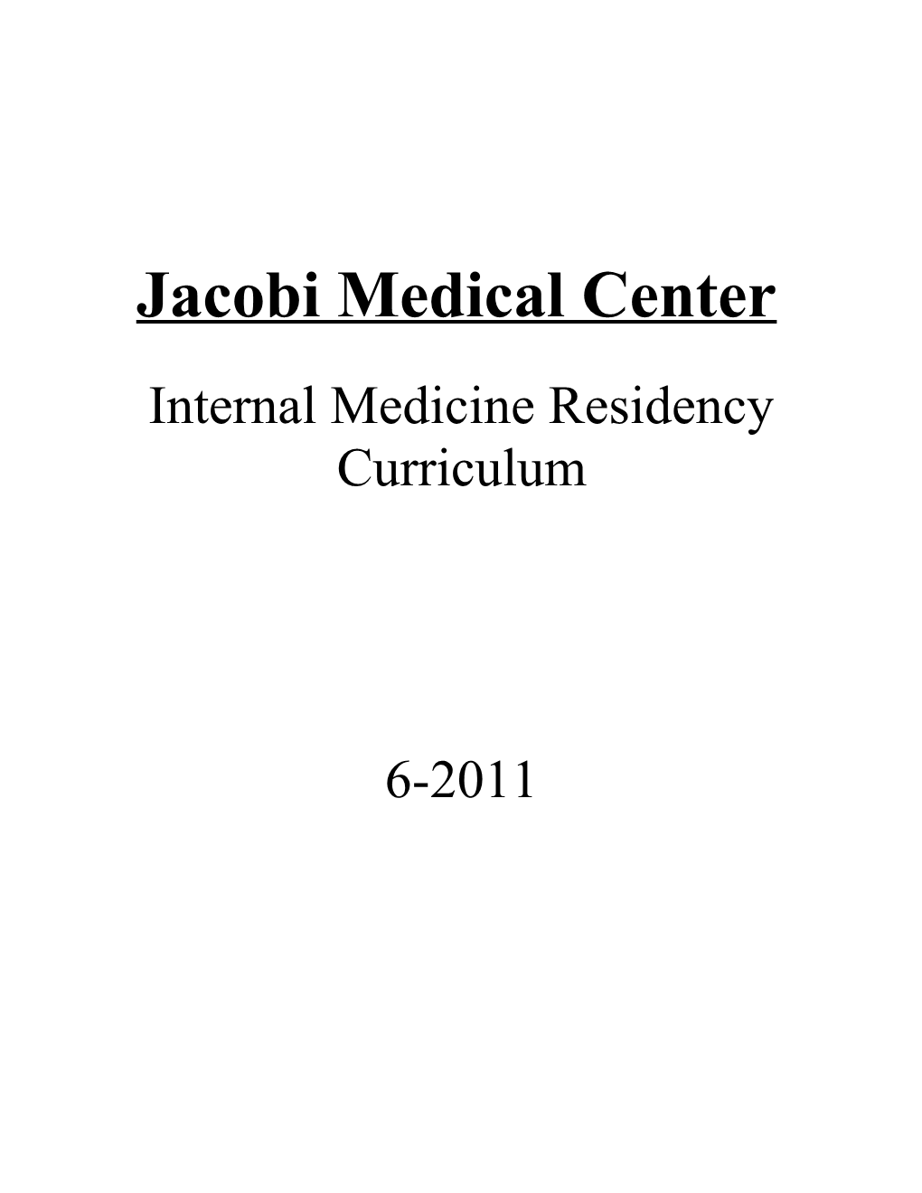 Internal Medicine Residency