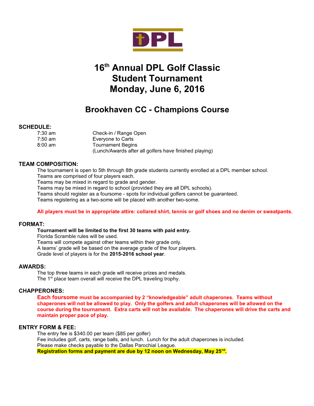 3Rd Annual DPL Golf Classic