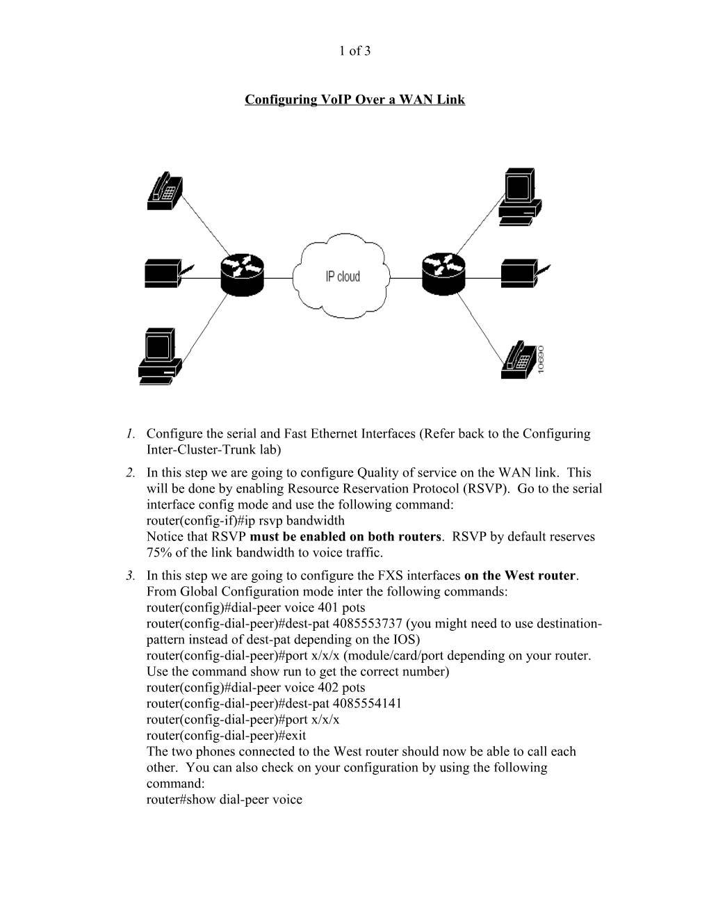 Configuring Voip Over a WAN Link