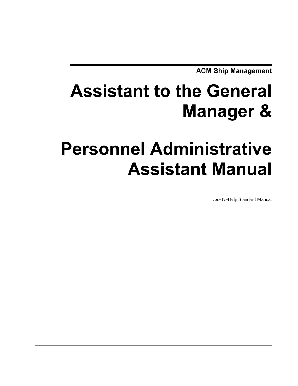 Personnel Administration Manual