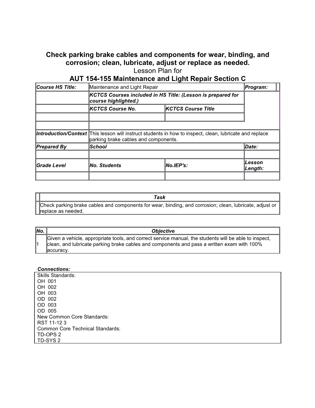 AUT 154-155 Maintenance and Light Repair Section C s1