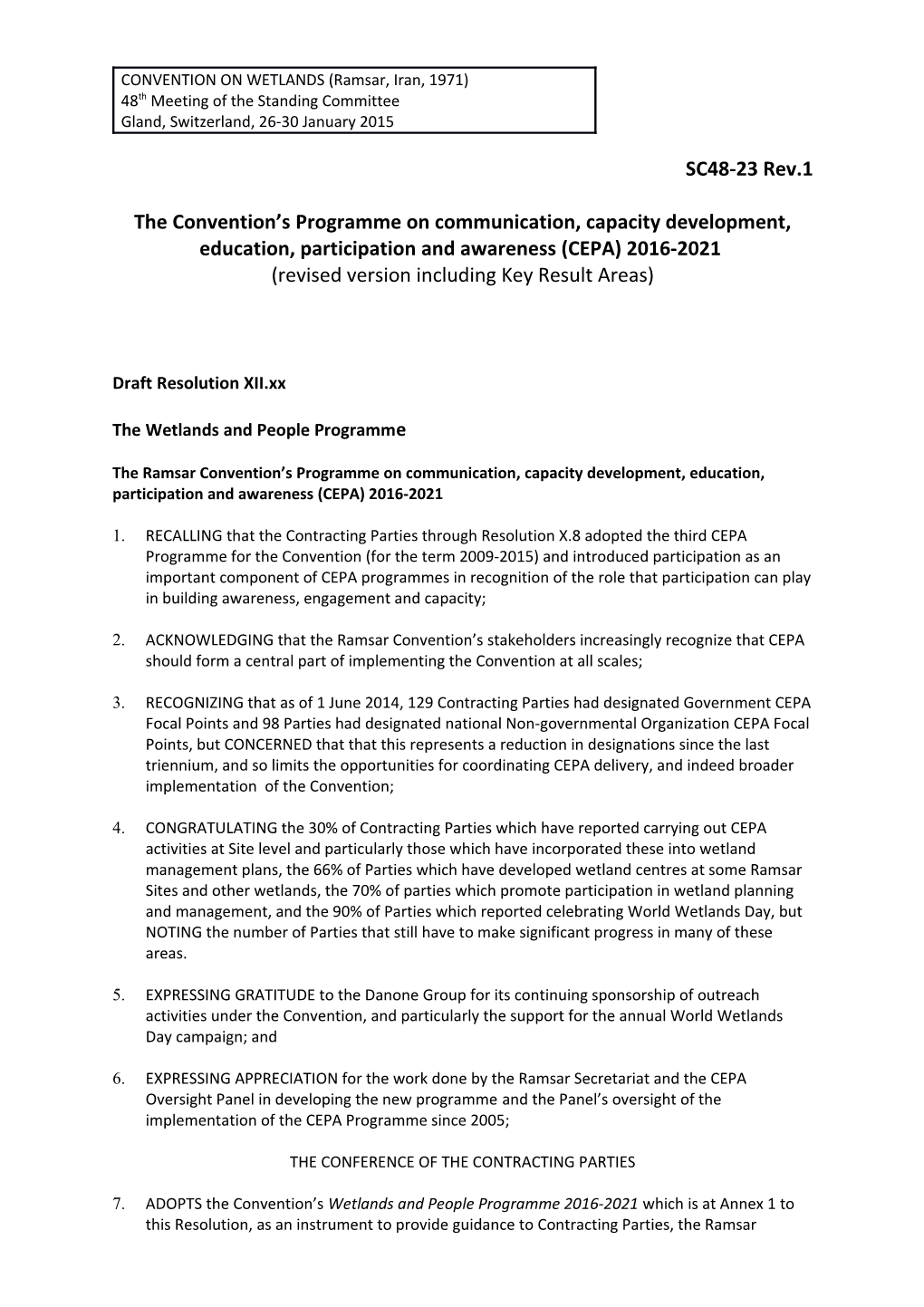 CONVENTION on WETLANDS (Ramsar, Iran, 1971) s2