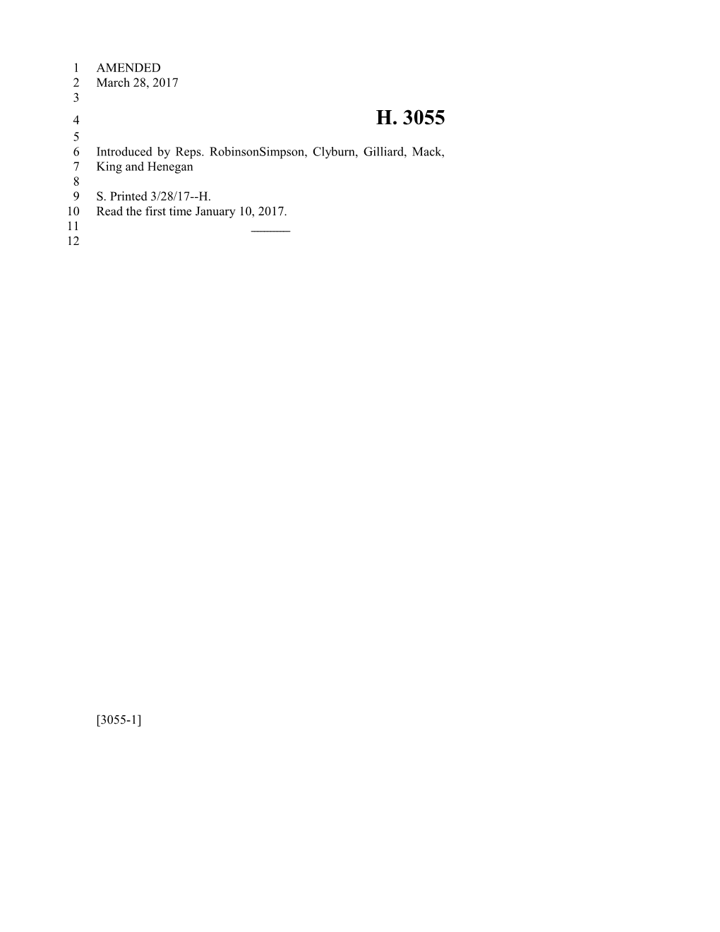 2017-2018 Bill 3055 Text of Previous Version (Mar. 28, 2017) - South Carolina Legislature Online