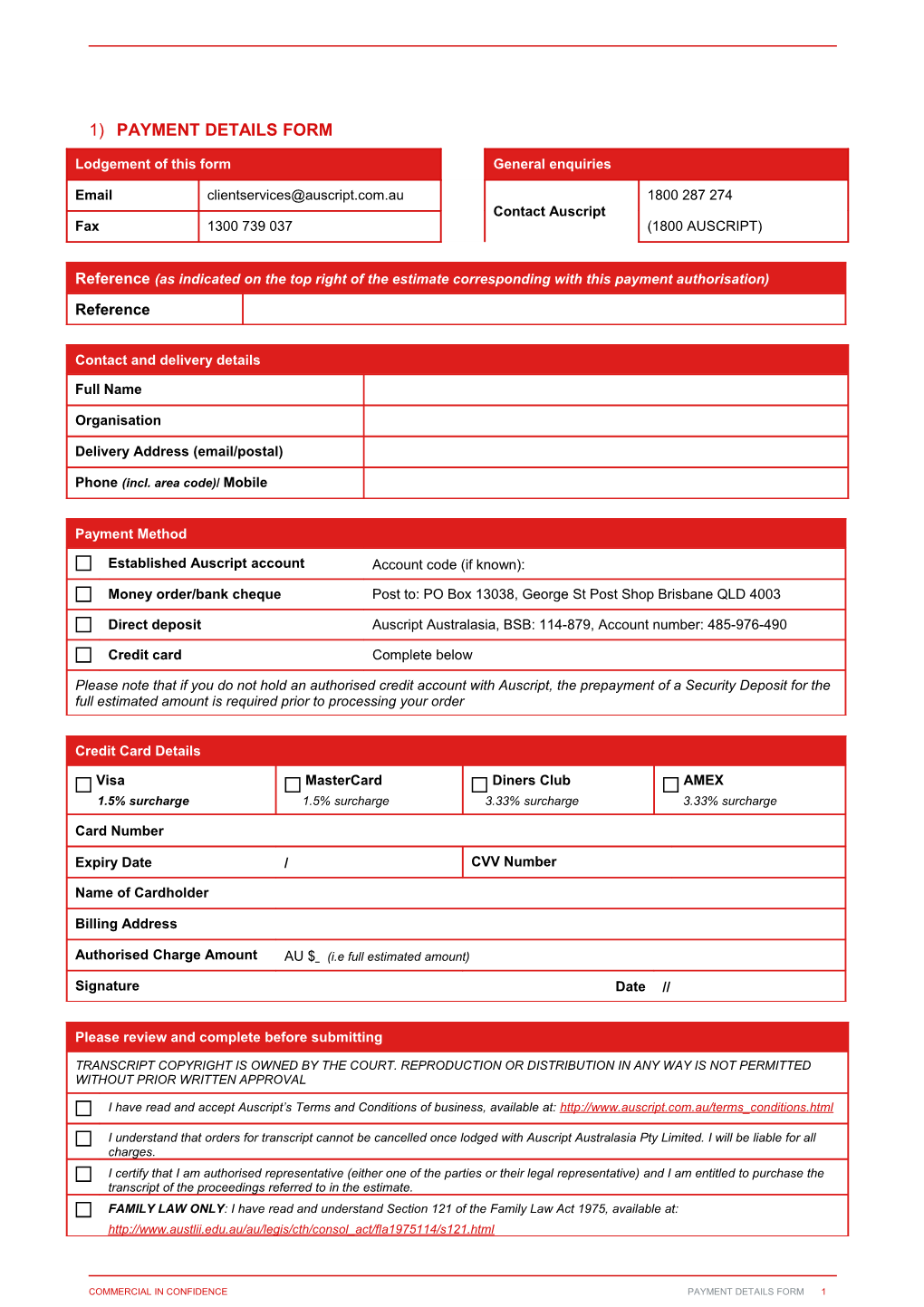 Payment Details Form