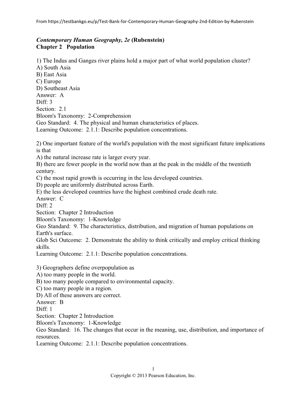 Contemporary Human Geography, 2E (Rubenstein)