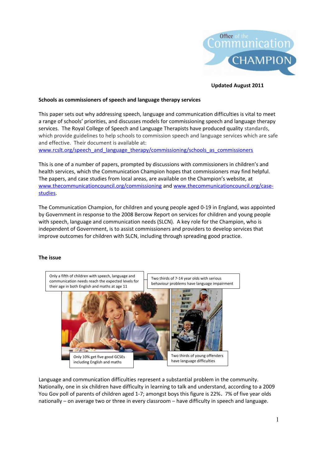 Schools As Commissioners of Speech and Language Therapy Services