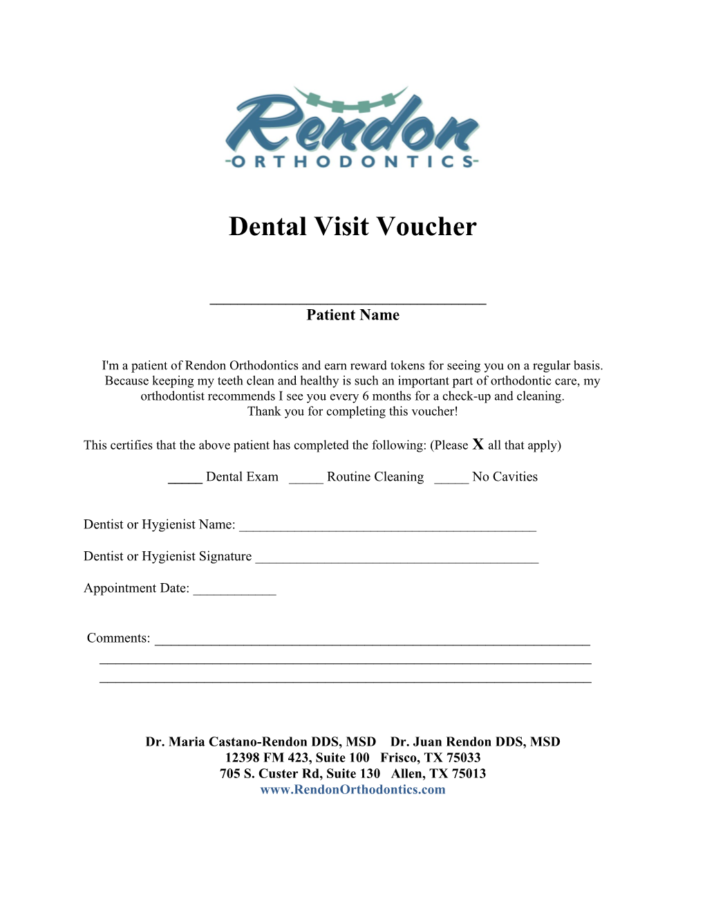 Dental Visit Voucher