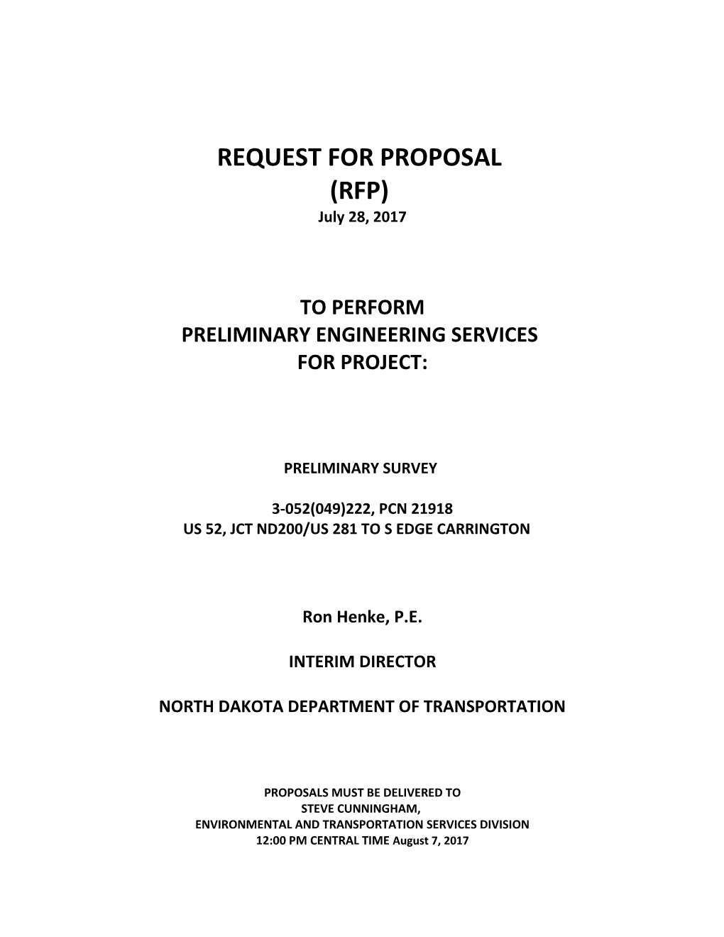 Request for Proposal s100