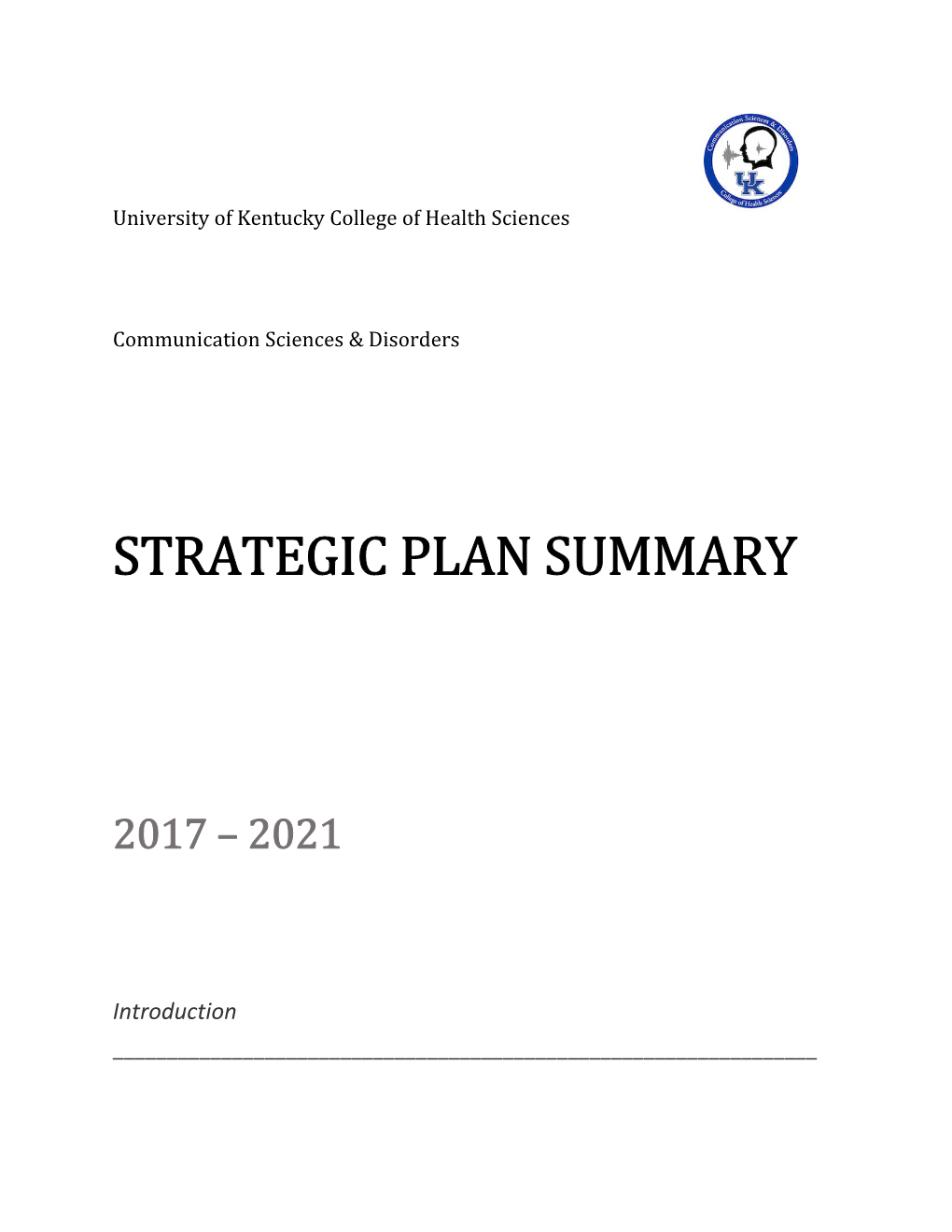 Strategic Plan Summary