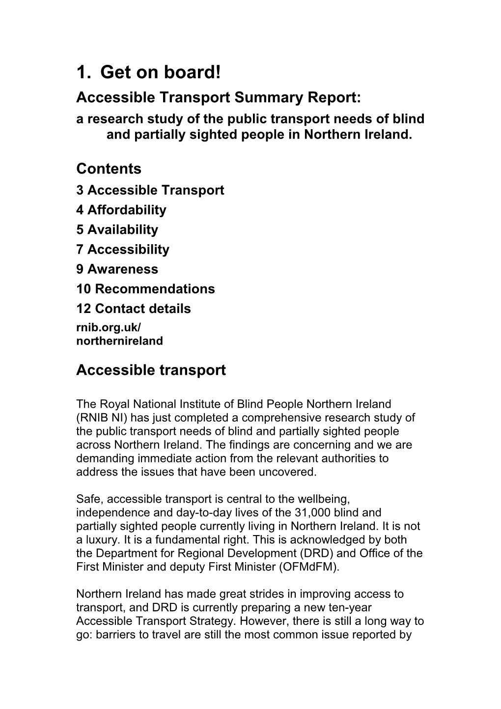 Accessible Transport Summary Report