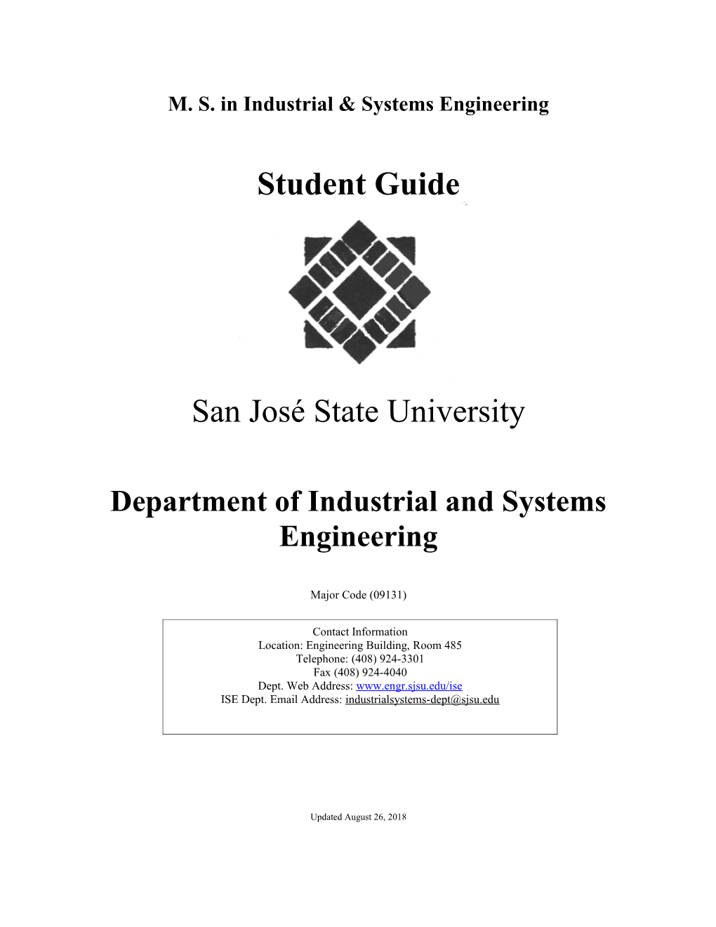 ISE Graduate Program: Two Proposed Concentrations