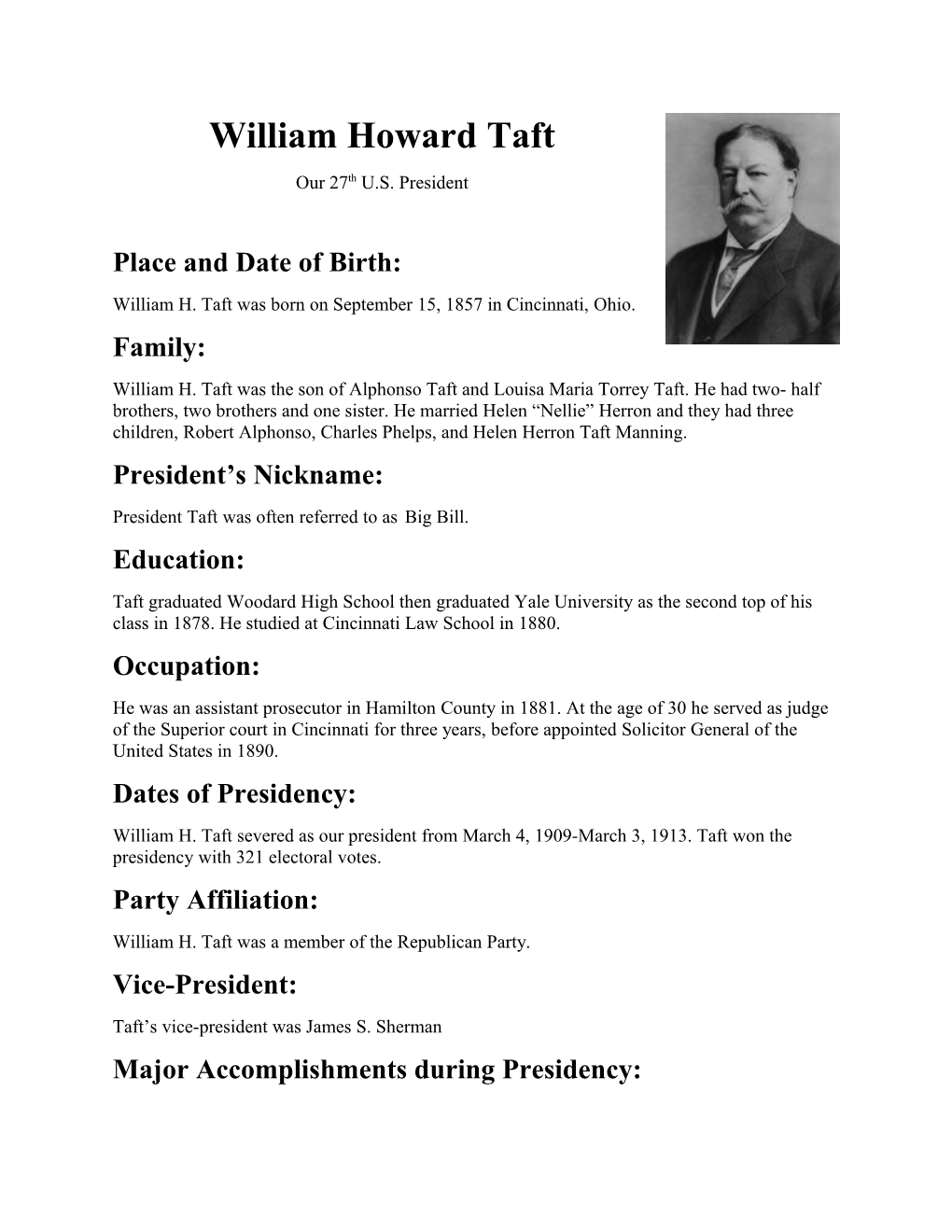 William Howard Taft