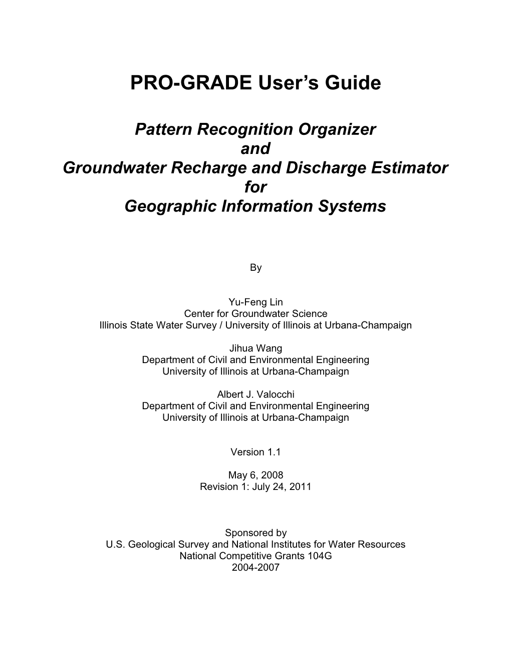 PRO-GRADE User S Guide