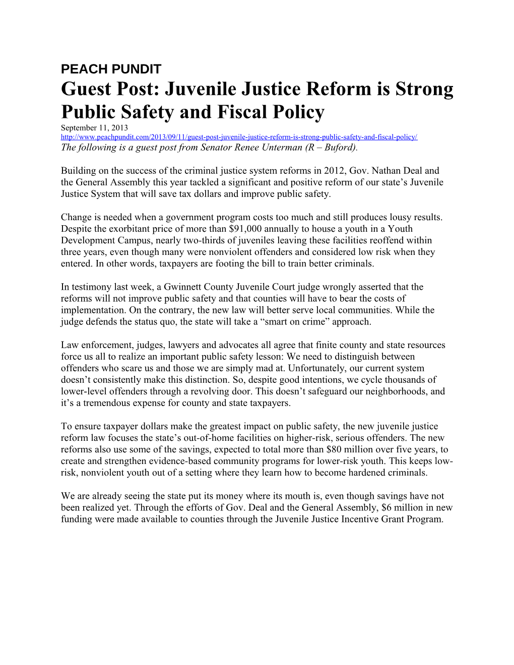 Guest Post: Juvenile Justice Reform Is Strong Public Safety and Fiscal Policy